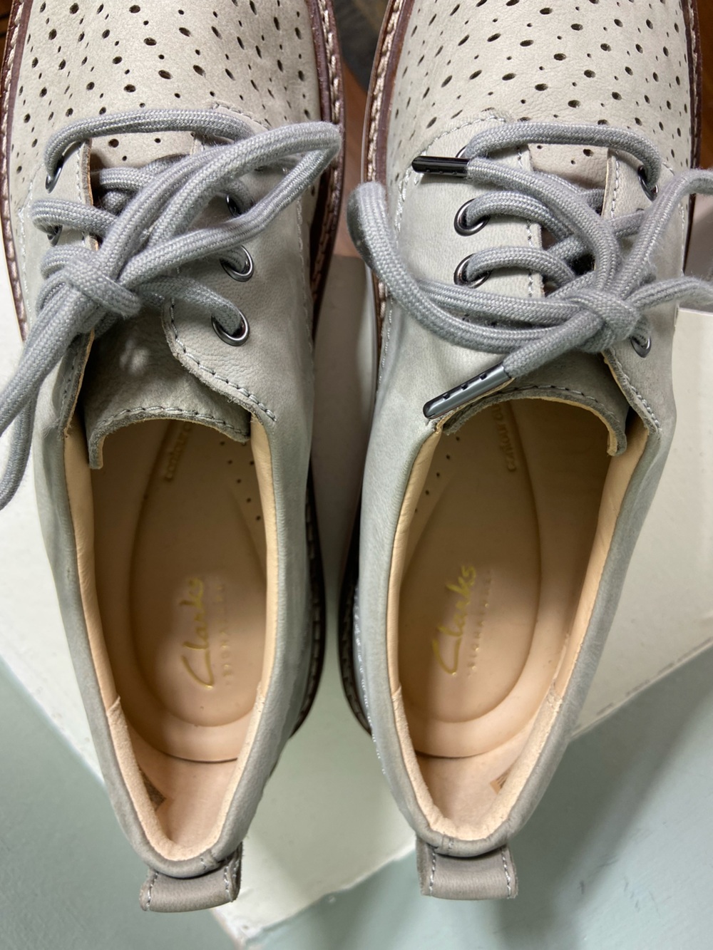 Clarks Orianna Move Wedge Gray Derby Platform Oxford Leather Women’s 9.5 [JO] - Picture 6 of 11